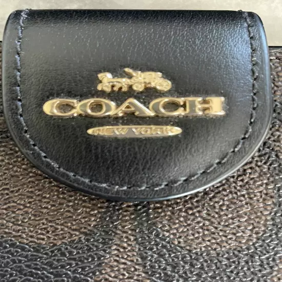 GENTLY USED SIGNATURE COACH BROWN/BLACK EYEGLASS CASE AND WALLET