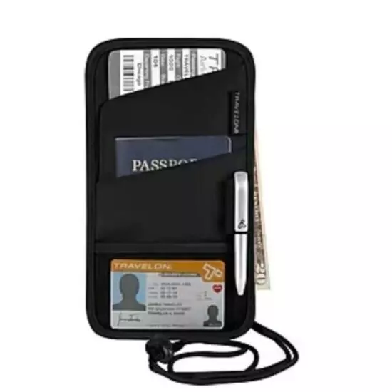 Travelon Passport ID & Boarding Pass Holder bag, wallet purse back