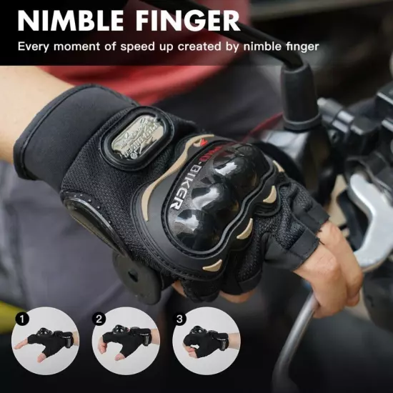 Motorcycle Half Finger Gloves Anti-fall Outdoor Sports Four Seasons Non-slip