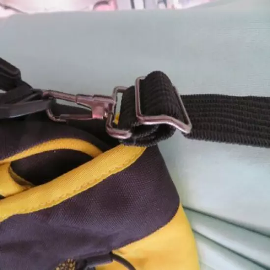 LL Bean Canvas Fanny Pack Hiking Hip Shoulder Bag Black & Yellow 