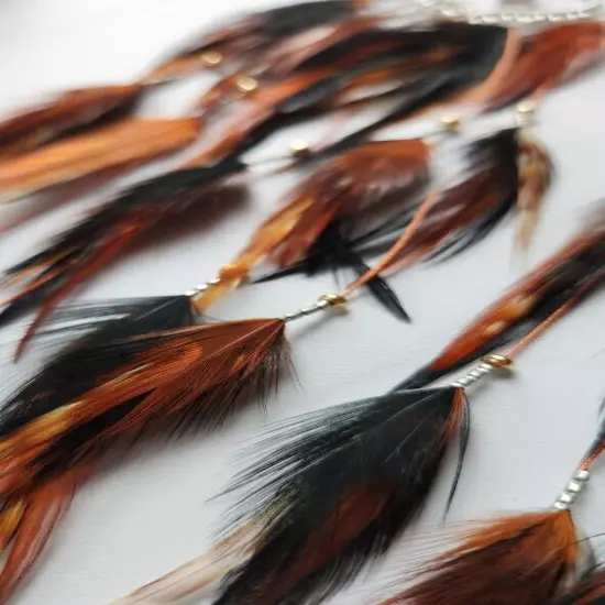 Long Boho Feather Earrings with Beaded Accents – Tribal Inspired Statement Jewel