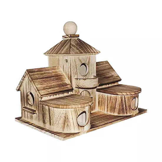 Stylish Solid Wood Outdoor Bird Cage - Spacious Villa with Warm Insulation for P