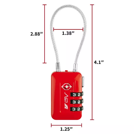 BV TSA Luggage Lock Suitcase Travel Lock Digit Combination Multi-Colors (2 Pack)