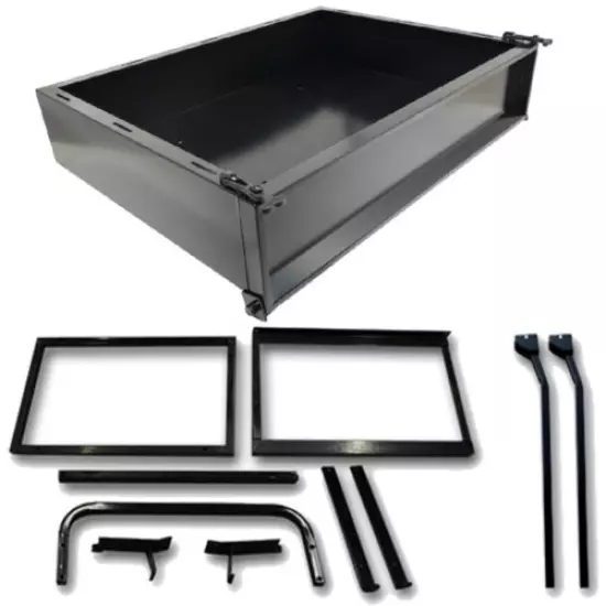 GTW Black Steel Golf Cart Cargo Box Kit Fits Club Car Precedent 2004 and Up