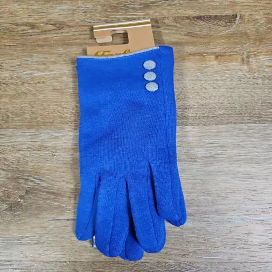 Women’s Fanfare Gloves Smart Touch Blue One Size Fits Most Very Soft