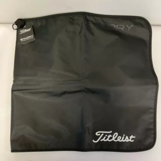 Titleist 2022 StaDry Performance Towel Black Grey 20x20” w/Club Groove Cleaner