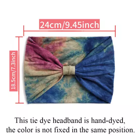 Women Boho Flower Print Wide Headband Vintage Knot Elastic Turban Headwrap *