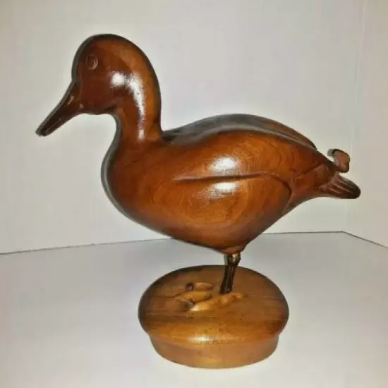  Carved Wooden Bird Folk Art standing duck decoy forslund 1960