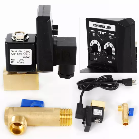 1/2" Electronic Timed 2 way Air Compressor Gas Tank Automatic Drain Valve