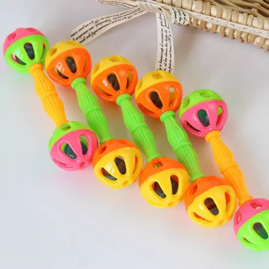 2 Pcs Bird Parrot Toy Rattle Birds Exercise Plastic Double Headed Bell Pet Kid