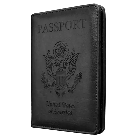 US Passport Wallet RFID Blocking Travel Leather Cards Holder Cover for Women Men