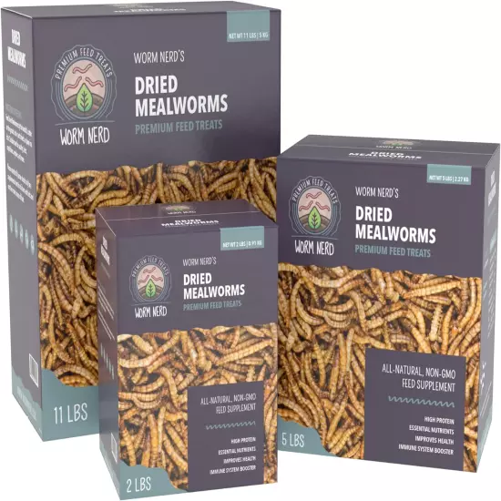 Dried Mealworms Non-Gmo High Protein Fiber Treat Chickens Birds Reptiles Fish