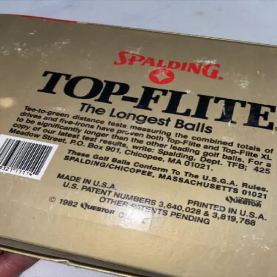 Vintage 1982 Spalding Top-Flite Golf Balls Box of 15 New Old Stock Yelllow