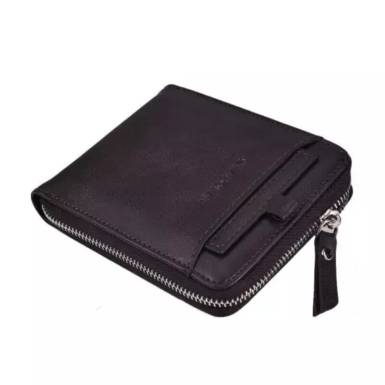 Men RFID Blocking Leather Bifold Wallet Credit Card ID Holder Zip Around Purse