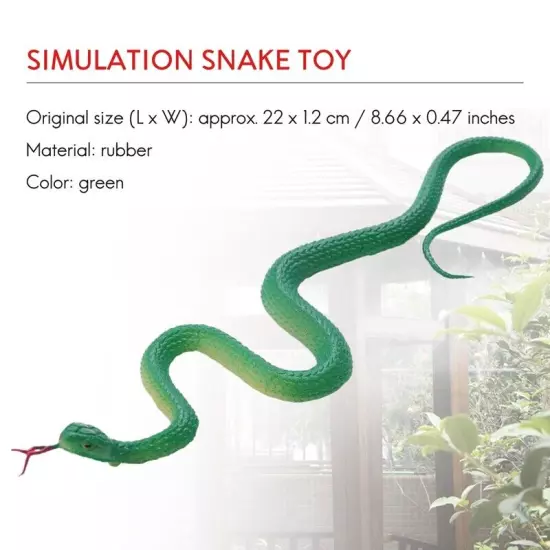 Simulation soft plastic toy snake Simulation Snake Rubber Tip Toy - Green K7M3