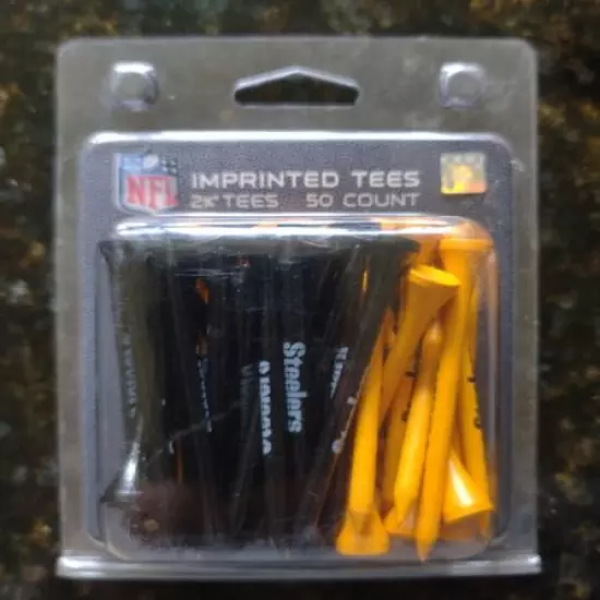 Pittsburgh Steelers Imprinted 50 Pack 2 Golf Tees NFL Football Golfing 2 3/4"