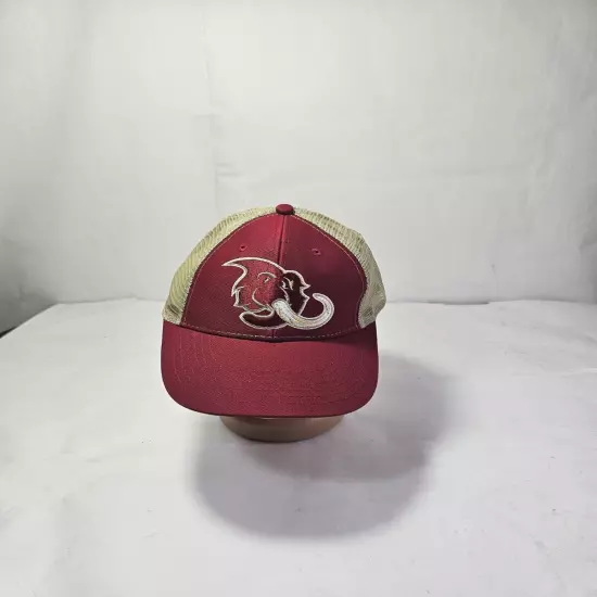 Maine Mammoths Maroon Tan Snapback Trucker Mesh Back Baseball NAL Hat