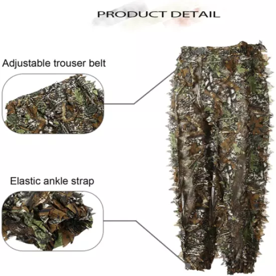 Ghillie Suit 3D Leafy Camo Hunting Suits Woodland Gilly Suits XL or XXL Costume