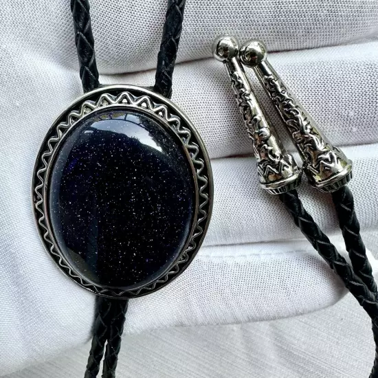 STUNNING western Stone & Silver Tone Bolo Tie