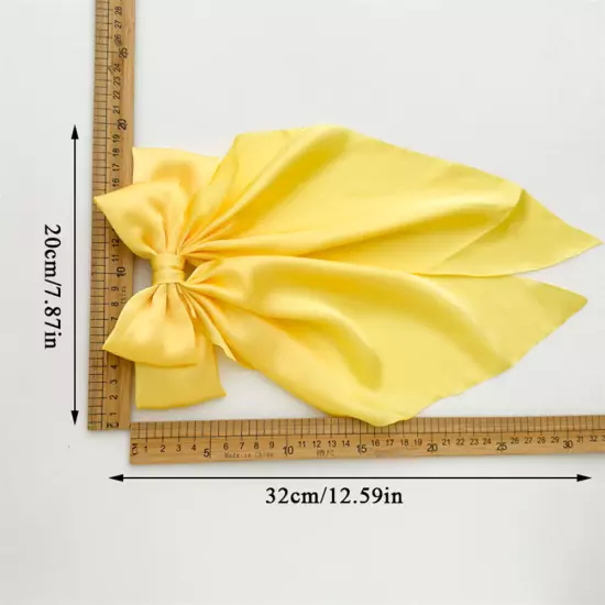 Women Big Bow Hair Clip Satin Ribbon Hairpin Two-layer Bow Long Ribbon Barrette⊱