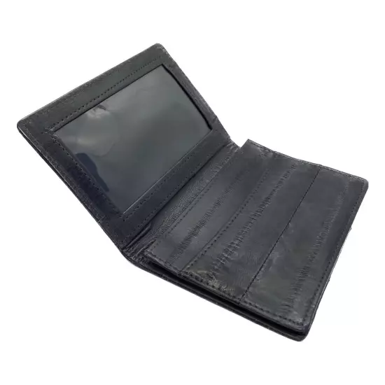 Genuine Eel Skin Leather Business Card ID Wallet Credit Card Case