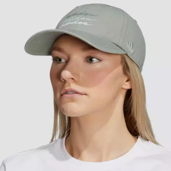 Adidas Originals Womens Saturday 2.0 Plus Strapback Hat Green Triple Script Logo