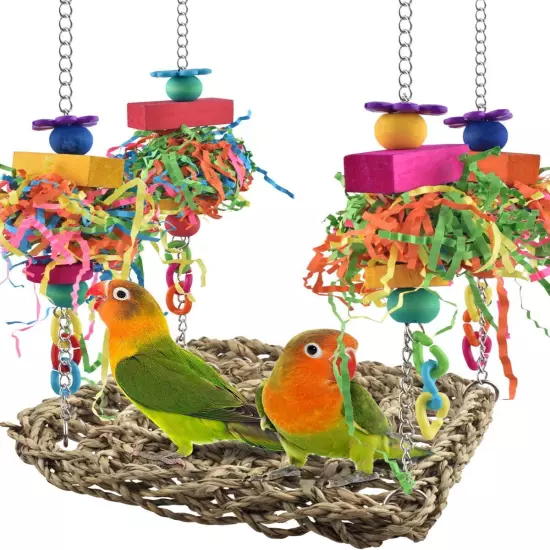 KATUMO Conure Toys, Bird Grass Swing Mat Parrot 6.4 x x 0.78 inch 