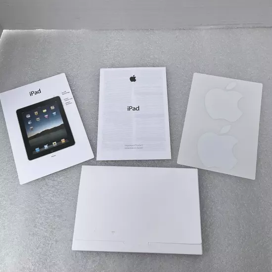 Empty Apple RETAIL BOX Original 2010 1st Apple iPad Inserts And Apple Decals