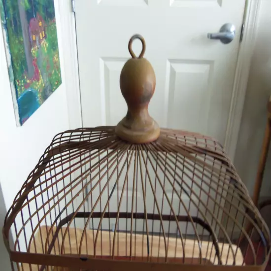 Vintage Metal WIRE BIRD CAGE Hanging or Table top