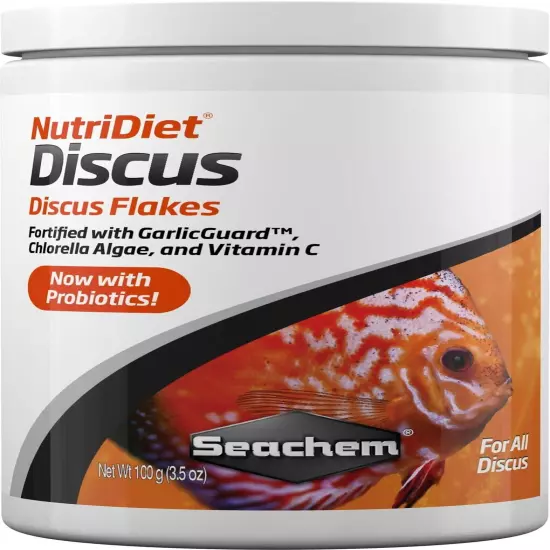 Seachem NutriDiet Discus Flakes - Fortified Ornamental Fish Food Supplement 100g