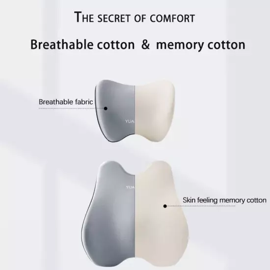 Car Headrest Neck Pillow Lumbar Support Seat Lumbar Cushion Backrest Rest Pillow