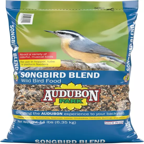 Songbird Blend Wild Bird Food, Bird Food for outside Feeders, 14-Pound Bag