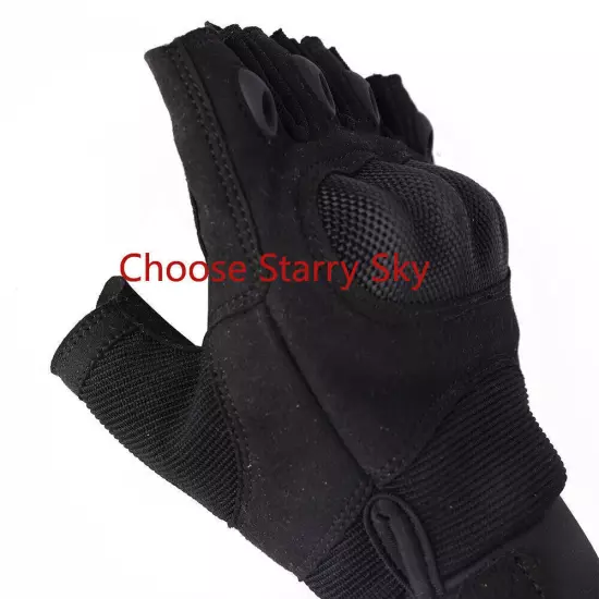 Tactical Half Finger Gloves Combat Hand Protective Gear Handwear BK