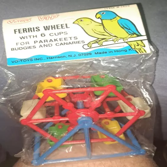 Vo Toys Ferris Wheel 6 Cups for Parakeets Creative Bird Foraging New Old Stock