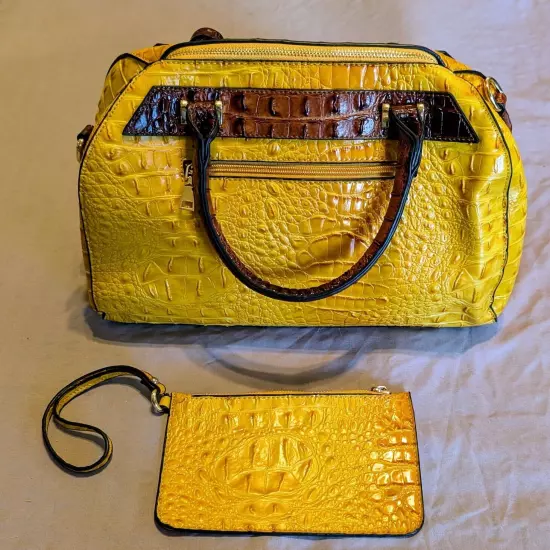 Brahmin Yellow Lizard Shoulder Bag, Purse, *NEW