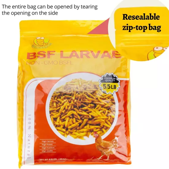 5.5LBS Dried BSF Larvae Superior to Dried Mealworm, 85x More Calcium Than Mea...