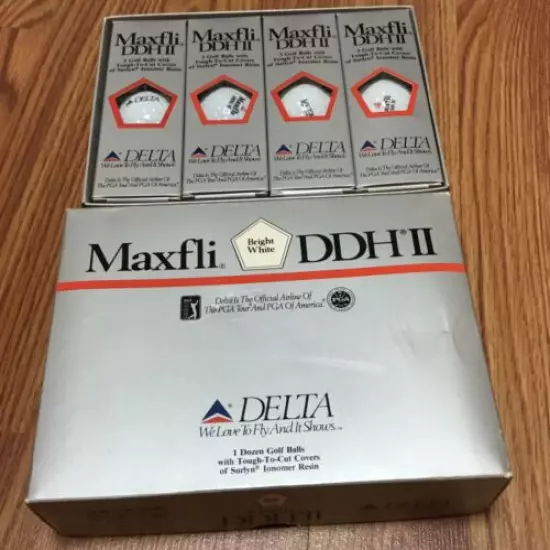 Rare Delta Airlines Maxfli DDHII PGA Tour Golf Balls 4 Packs of 3 = 12 NEW