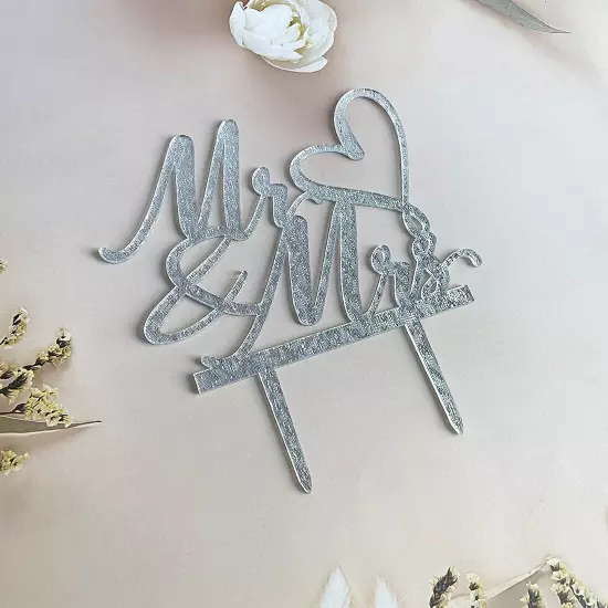 Mr and Mrs Cake Topper for Wedding / Engagement / Wedding Anniversary Cake To...