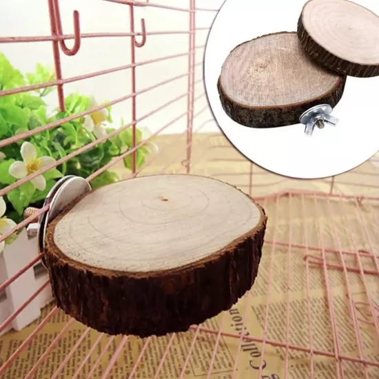 All Natural Wooden Bird Parrot Round Platform Wood Perch For Bird Cage