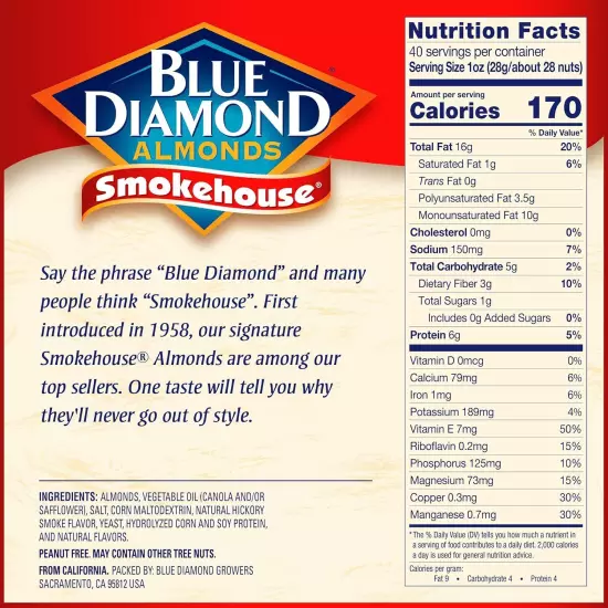 Smokehouse Flavored Snack Nuts, 40 Oz Resealable Bag (Pack of 2)