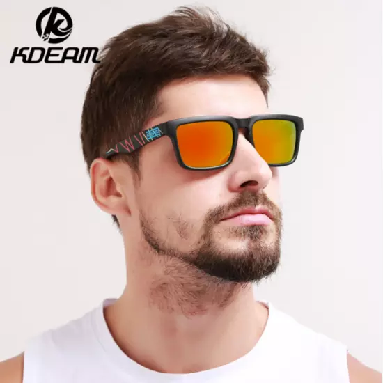 KDEAM Sport Polarized Square Sunglasses Men Women Driving Fishing Glasses New 