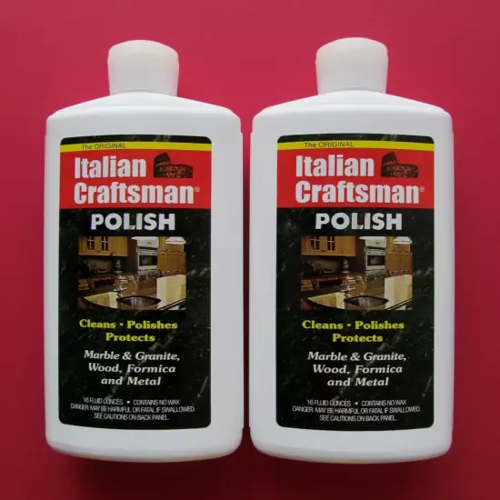 Granite and Marble Polish Italian Craftsman Polish 2-16 OZ Bottles FREE SHIPPING