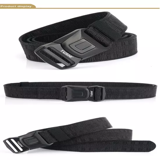 Military Belt for MEN Tactical Strap Waistband Belts Quick Release Buckle Black