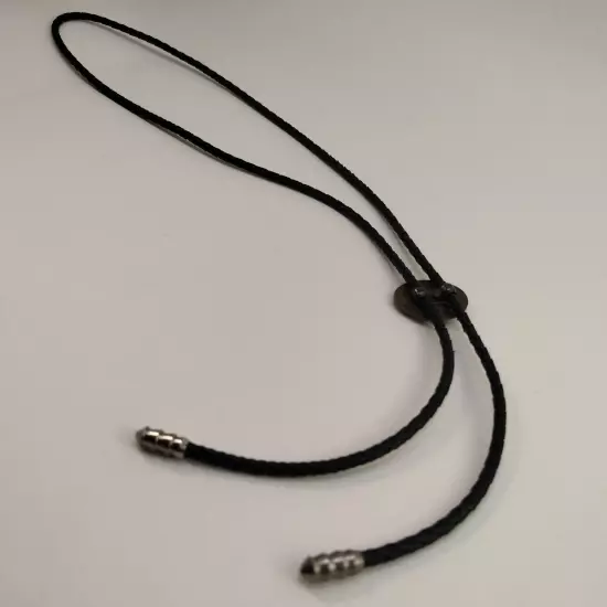 17" VTG Bolo TIE Copper Silver Dolphin Coral Black Leather Cord Lightweight 