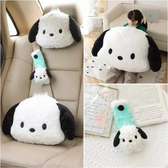 Sanrio Pochacco Headrest Safety Belt Cover Car Back Cushion Hug Pillow cushion