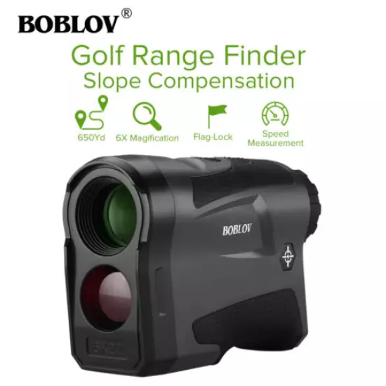 BOBLOV 6X Golf Hunting Range Finder + Slope Compensation 650Yard Rangefinder