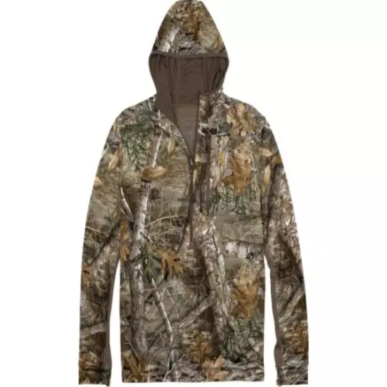 Browning Men's Early Season 3/4 Zip Hooded Shirt (LARGE) (Realtree EDGE Camo)