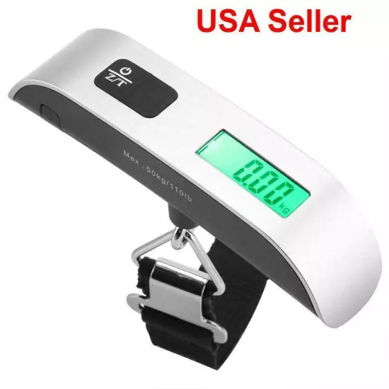 50kg/10g Portable Travel LCD Digital Hanging Luggage Scale Electronic Weight US