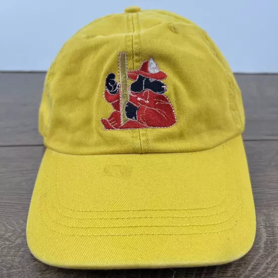 Firedog Hat Firedog Yellow Hat Adjustable Adult Size Hat Yellow Cap