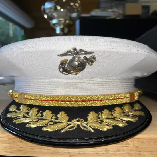 USMC Officer's Visor Service Cap or Hat With Box